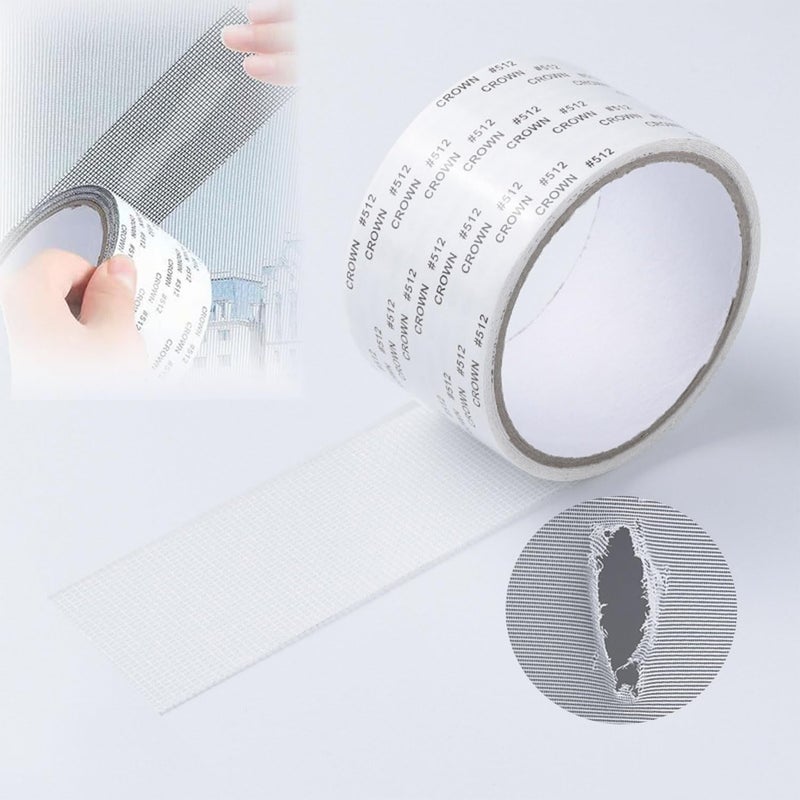 Vakerga 2024 New Strong Adhesive Screen Repair Tape, Screen Repair Kit Window Screen Repair Tape, Fiberglass Screen Tape Mesh Repair Suitable (5cm x 200cm) for mesh Doors and Windows White - Image 1